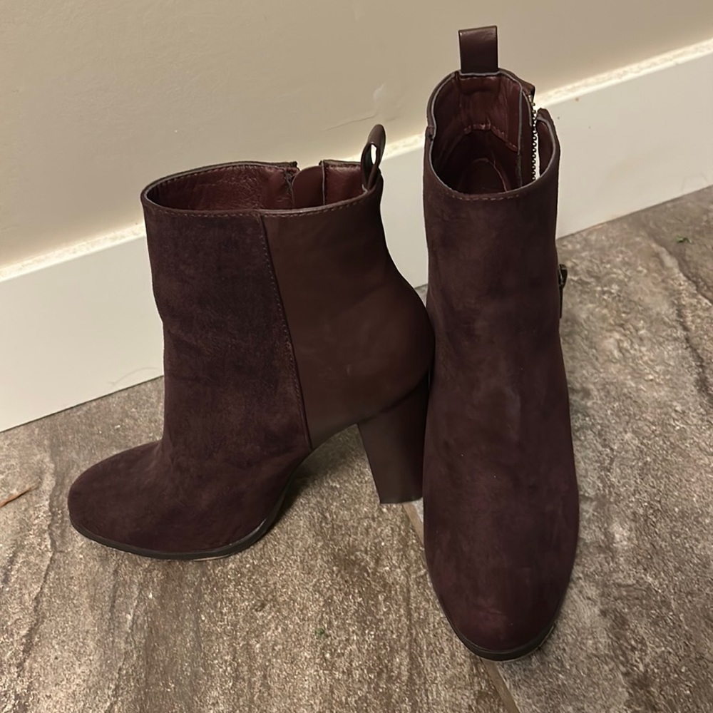 Maroon ankle boots